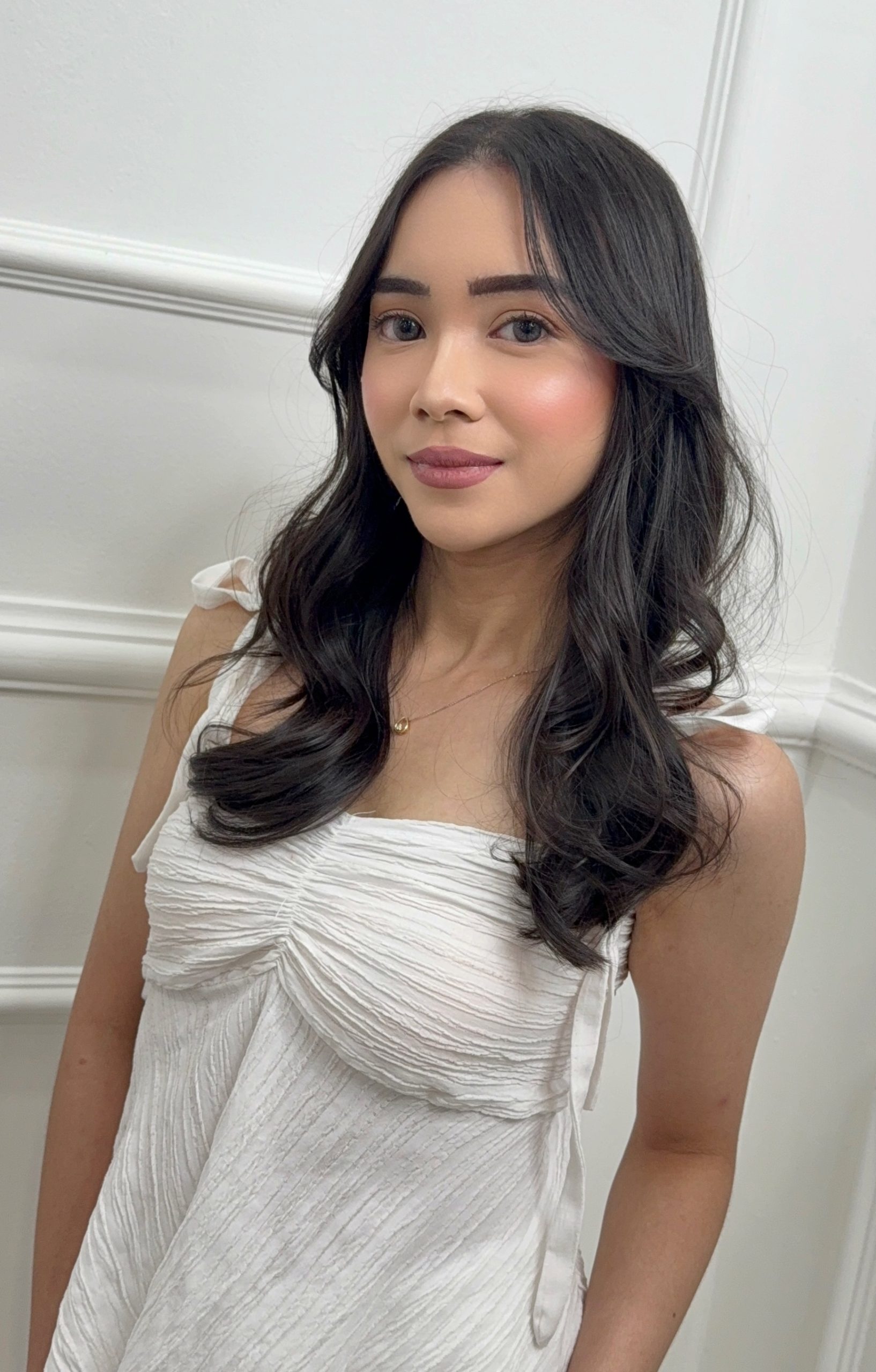 One-Curl Soft Wave Cut × Low Brown Color
