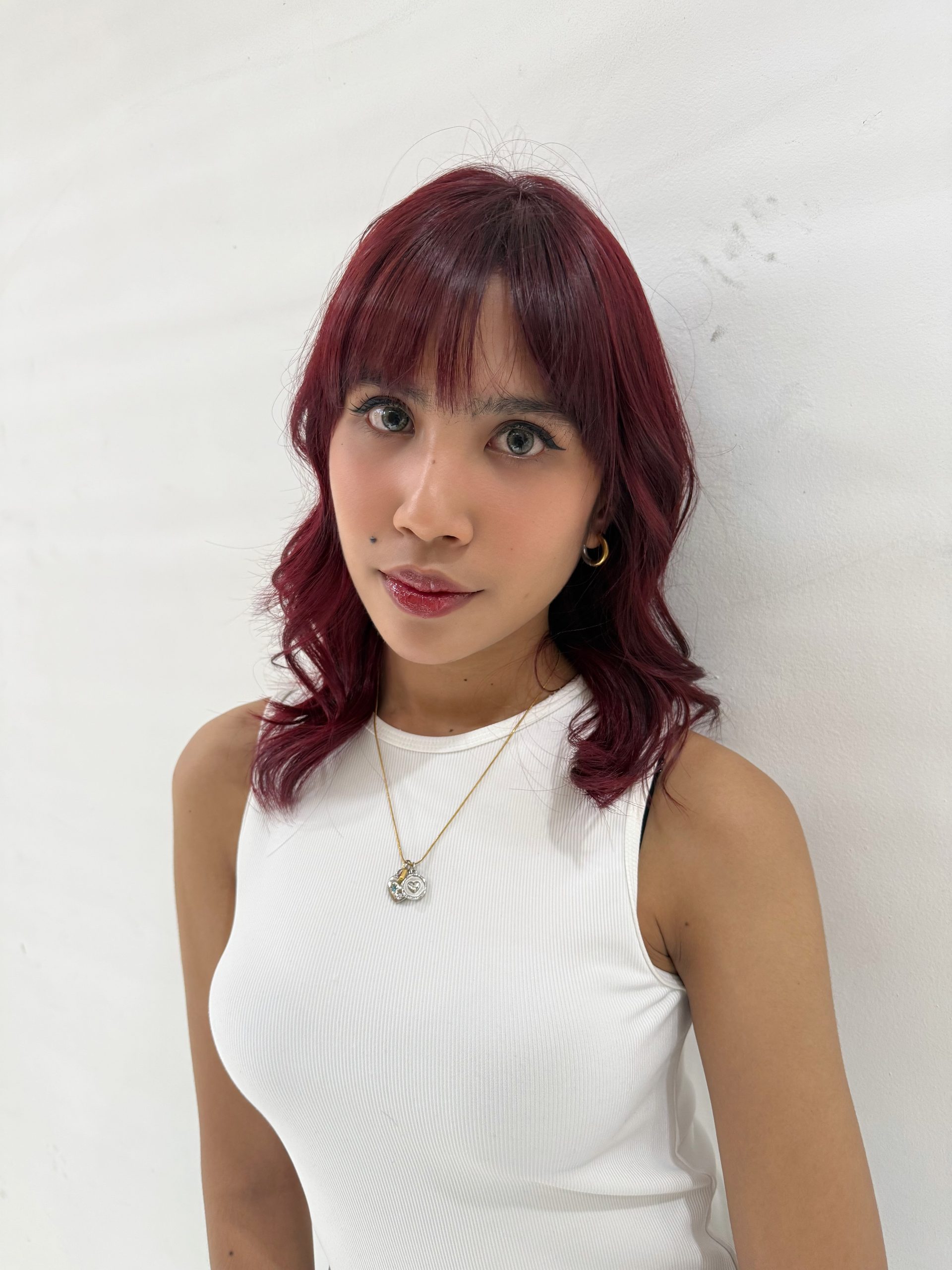 One-Curl Soft Wave Cut × Warna Low Brown