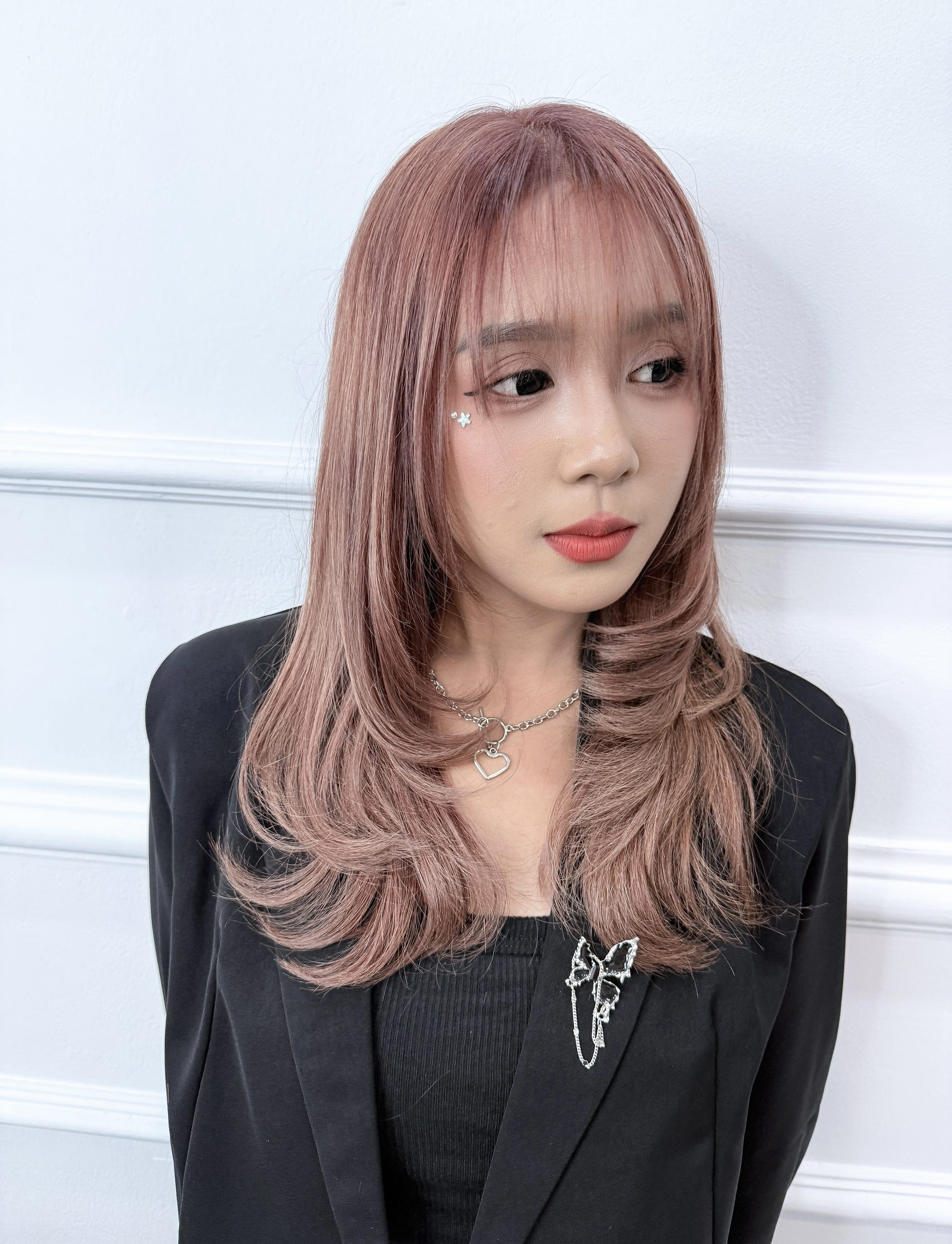 Long Layer Cut x Pink Beige Color